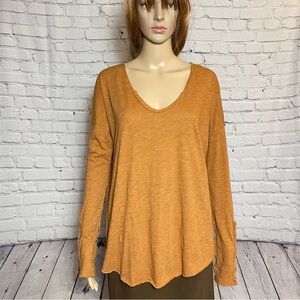 New Free People Sienna Rusty Long Sleeve Top Size S